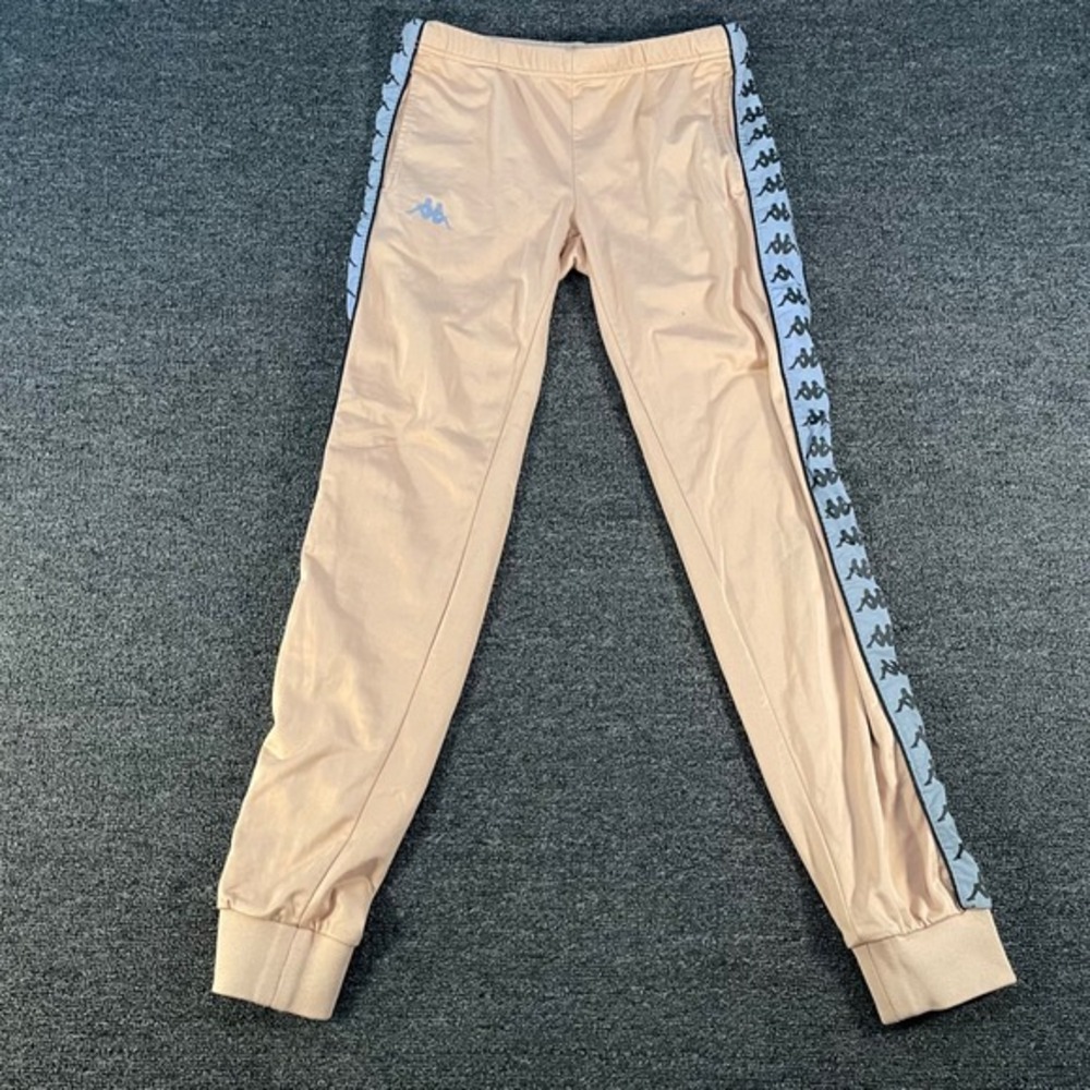 Kappa Track Pants Mens Small Peach Good Logo Taping Joggers Streetwear